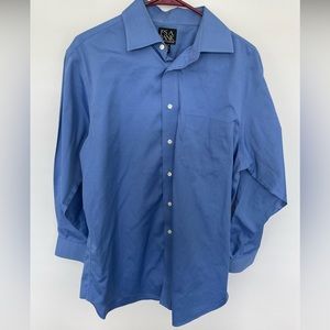 Jos. A. Banks Shirt Traveler’s Collection Blue Dress Shirt Tailored Fit 16 - 32